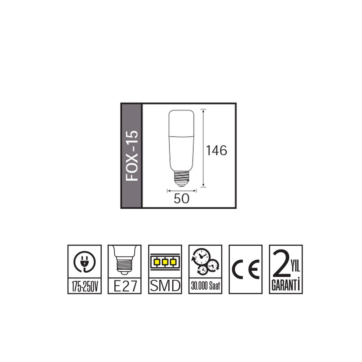 Horoz Fox 12w Led Ampul 6500k Beyaz Işık küçük görsel