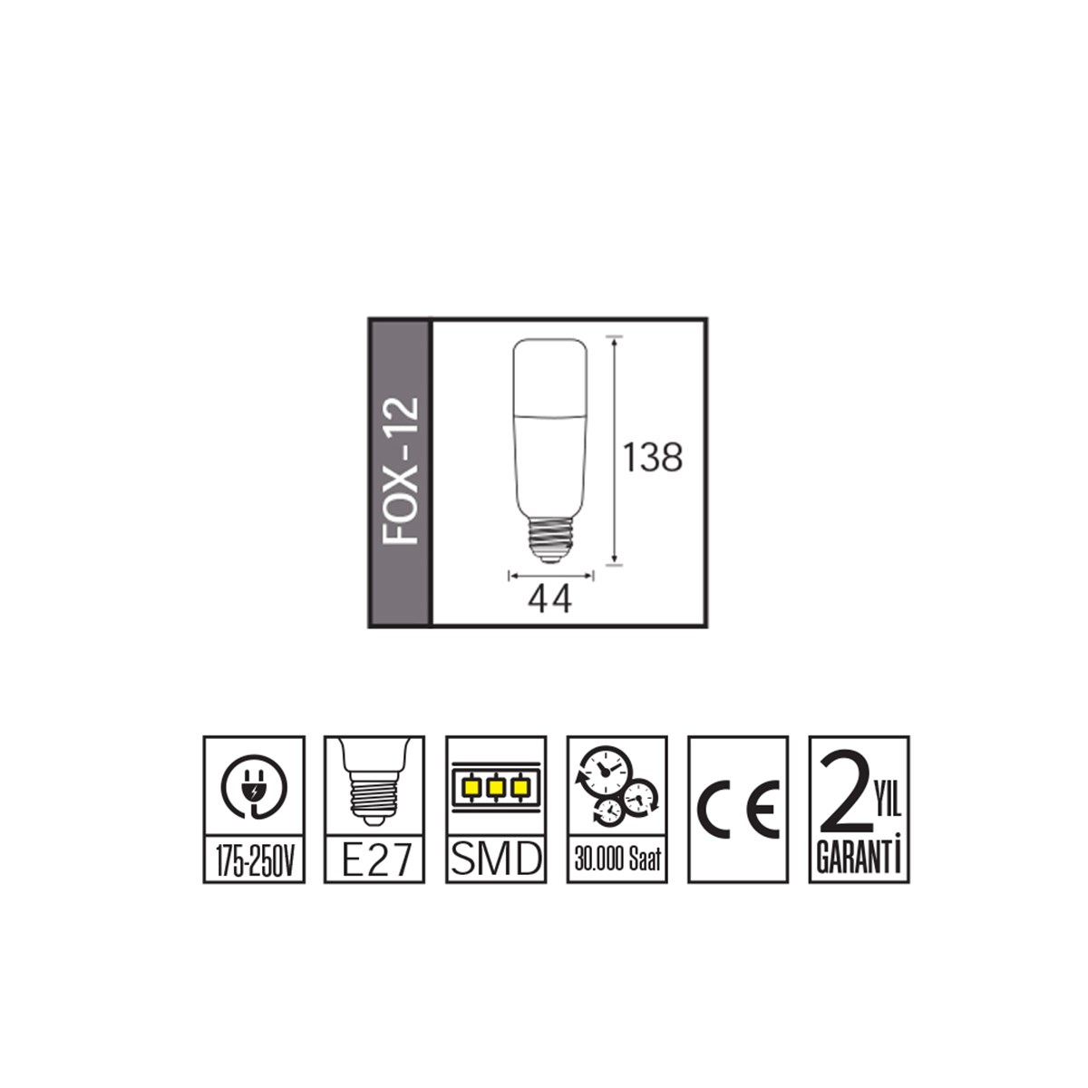 Horoz Fox 12w Led Ampul 6500k Beyaz Işık küçük görsel