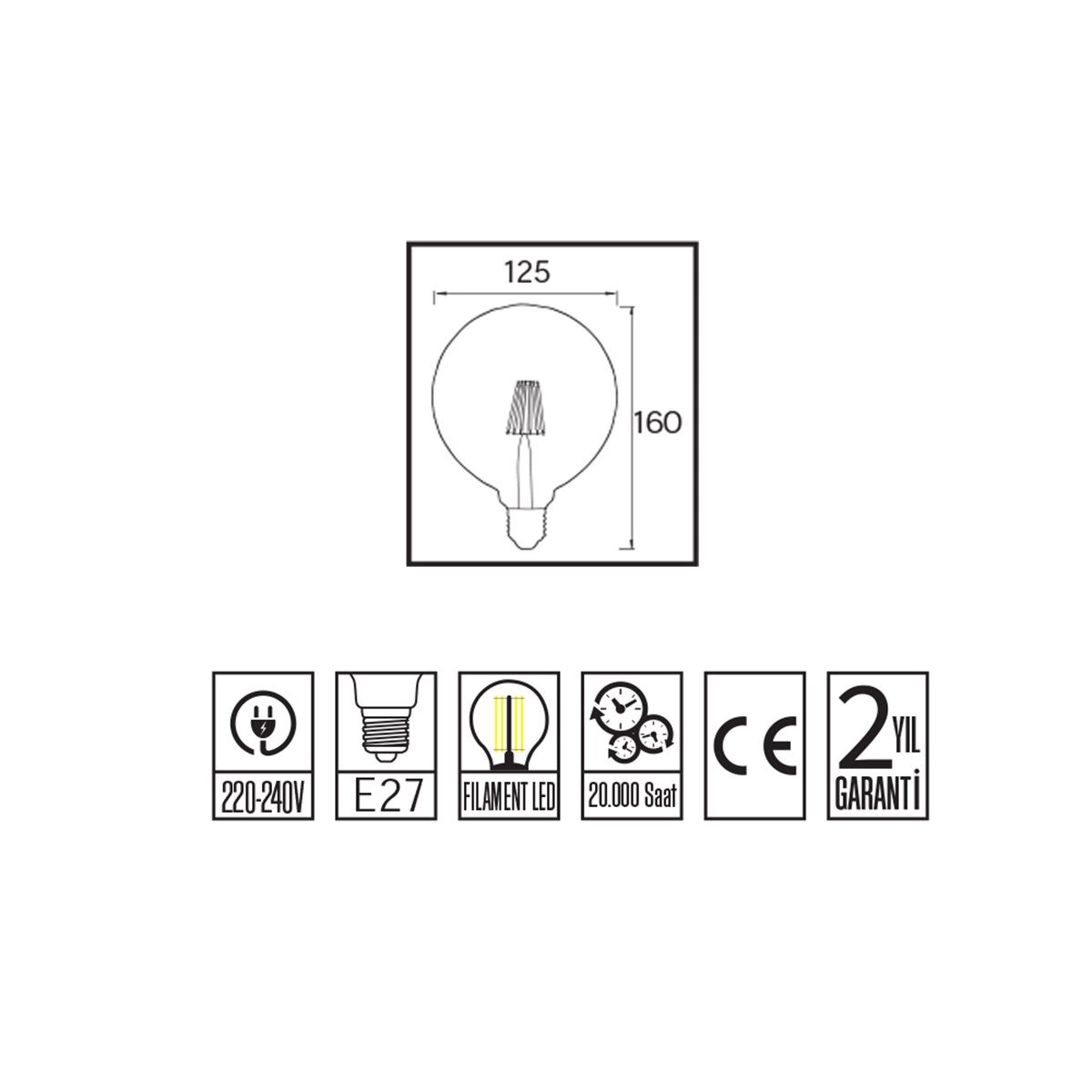 Horoz Rustic Crystal 6w Led Ampul 2200k Amber küçük görsel