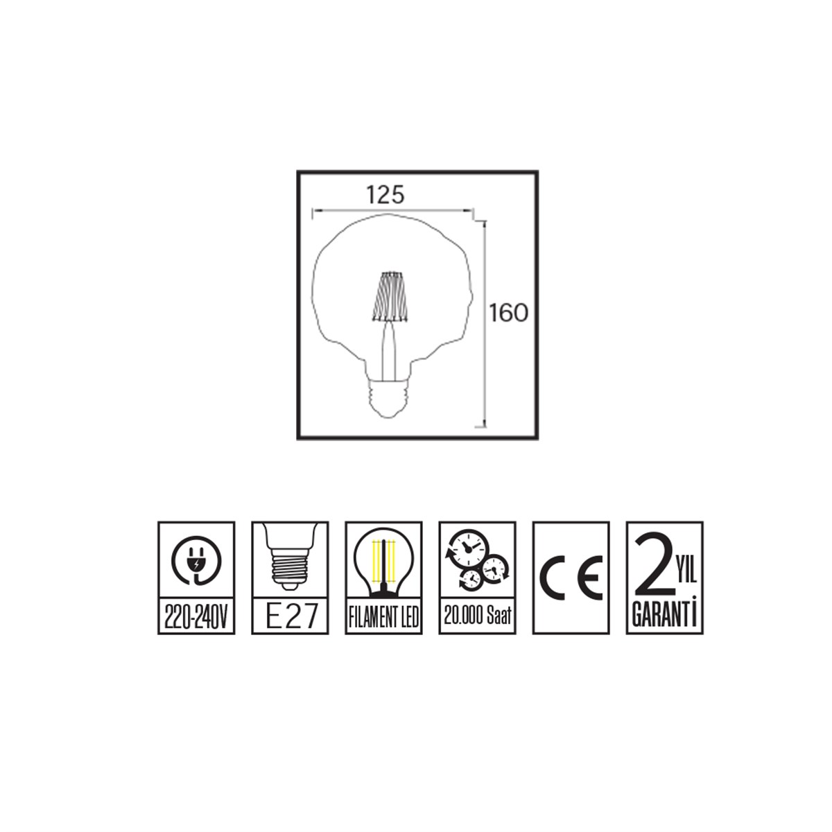 Horoz Rustic Crystal 6w Led Ampul 2200k Amber küçük görsel