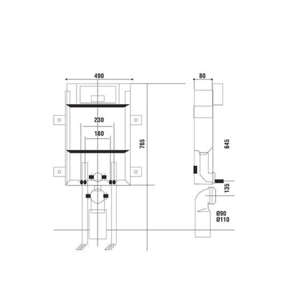 Turkuaz Ova Gömme Rezervuar Seti (Rezervuar+Buton+Stop Valf) küçük görsel
