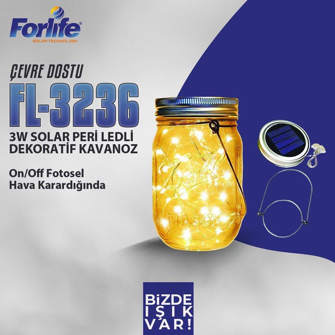 Forlife Peri Ledli Solar Dekoratif Kavanoz 3W Rgb FL-3236 küçük görsel