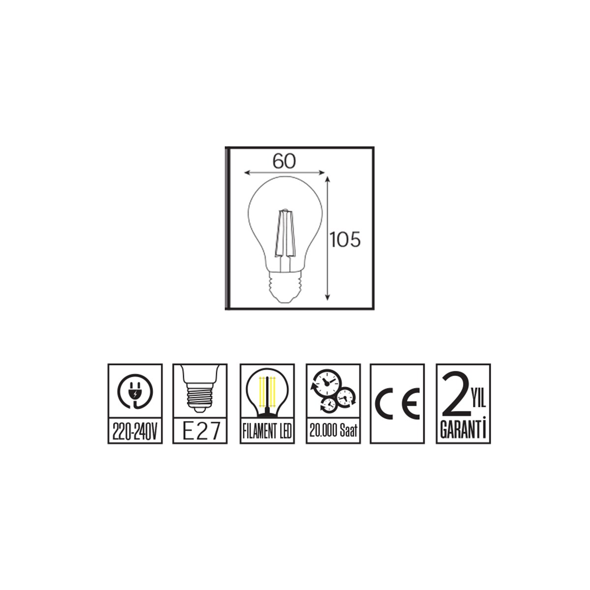 Horoz Filament Globe 6w Led Ampul 2700k Gün Işığı küçük görsel