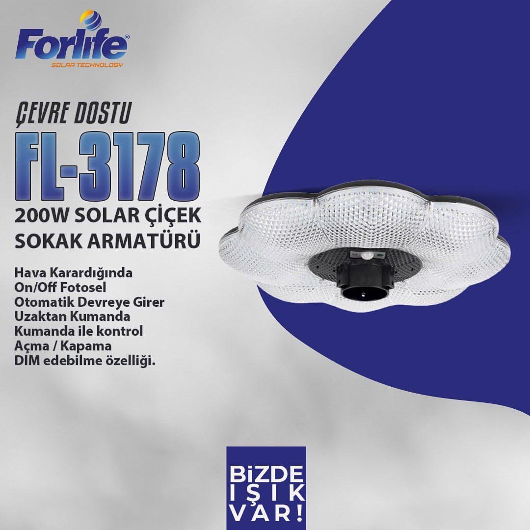 Forlife Solar Alüminyum Aydınlatma Direği 500W FL-3190 D1 küçük görsel