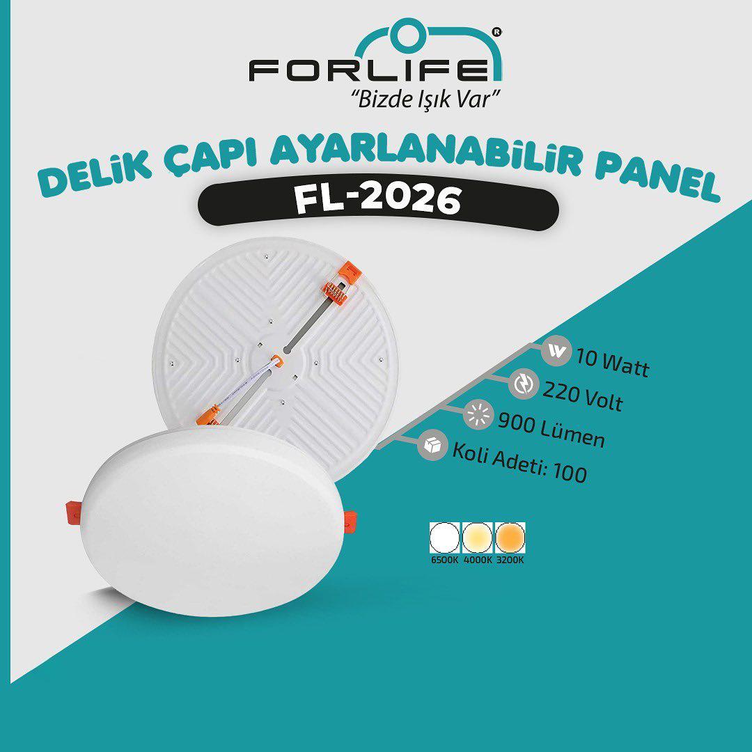 Forlife Ayarlanabilir Led Panel 10W 3200k Gün Işığı FL-2026 küçük görsel