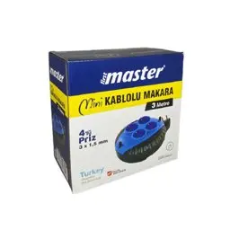 Master Mini Kablolu Makara 4'lü 5 Metre 3x1,5mm 505401 görseli