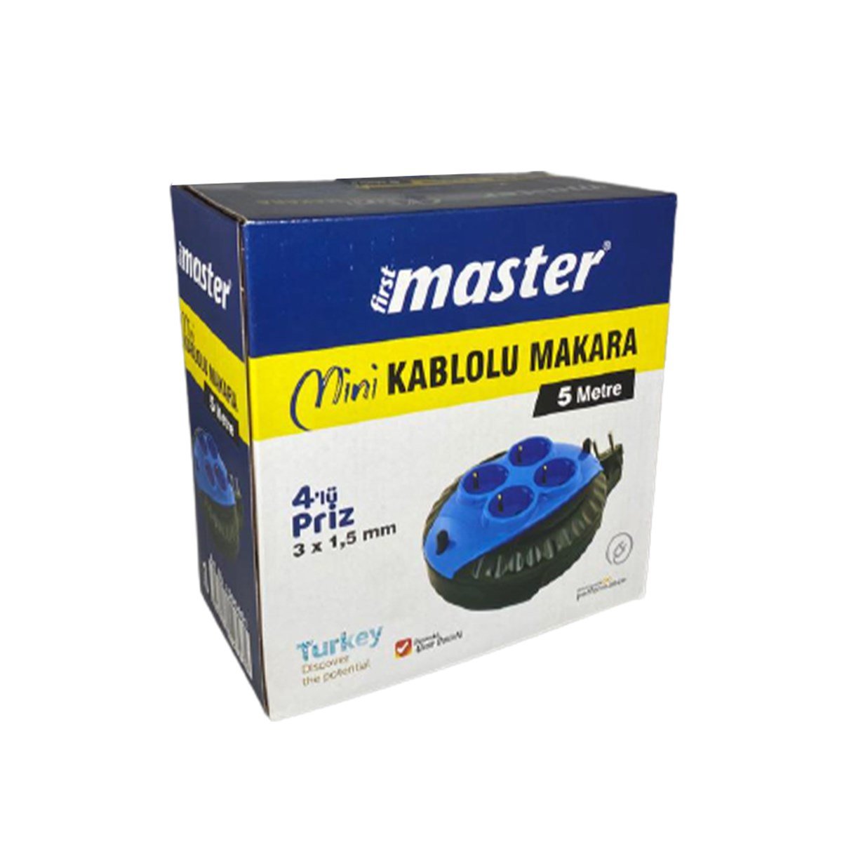 Master Mini Kablolu Makara 4'lü 5 Metre 3x1,5mm 505401 küçük görsel