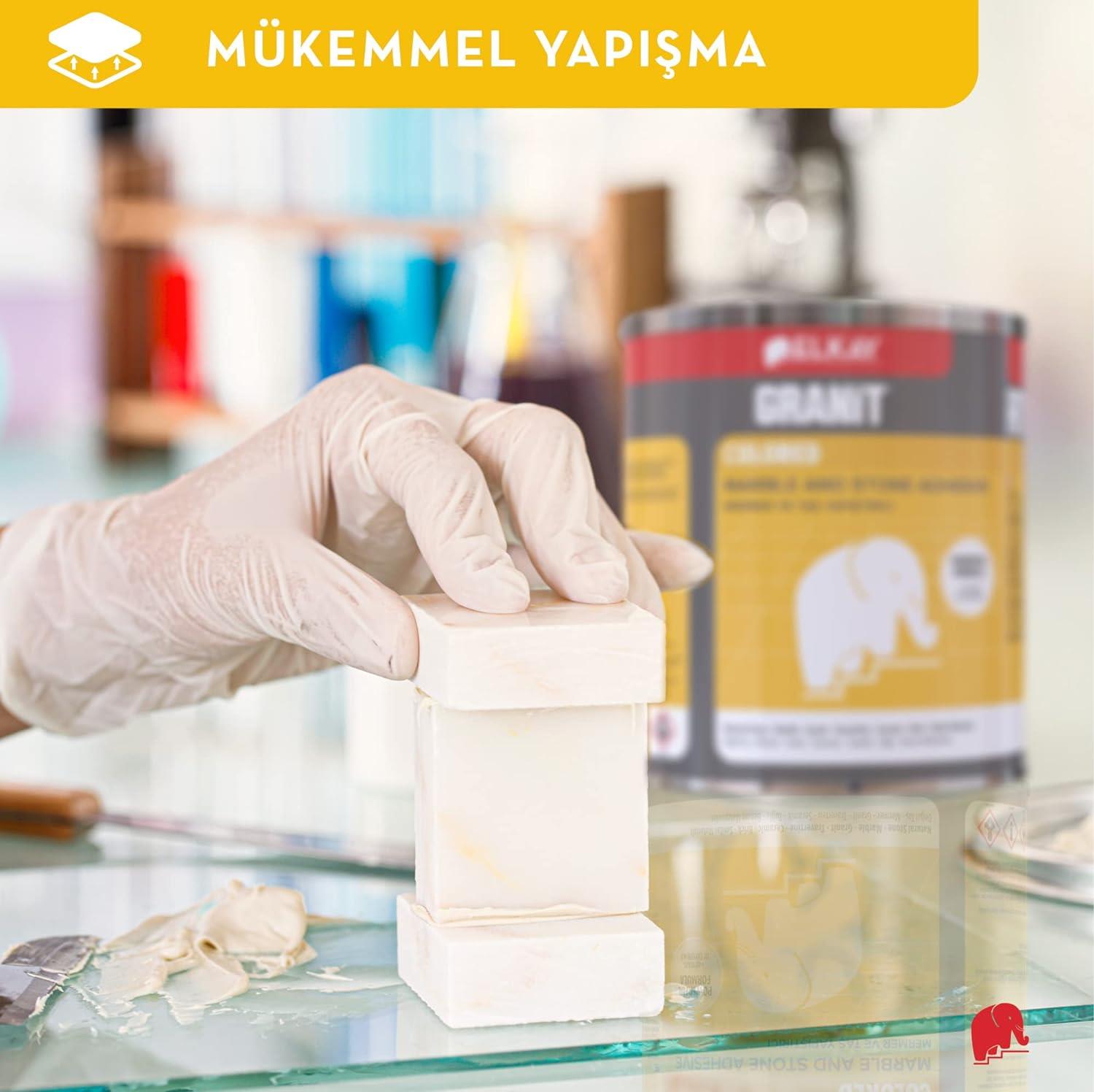 Elkay Granit Mermer ve Taş Yapıştırıcı 250 Gr Bej küçük görsel
