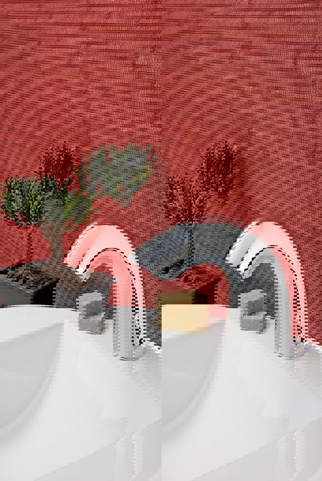 GPD Fotoselli Set Üstü Lavabo Bataryası (Çift Su Girişli) Krom Flb07 küçük görsel