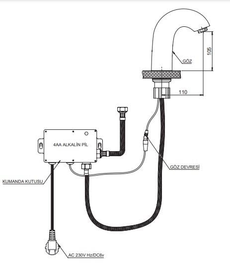 GPD Fotoselli Set Üstü Lavabo Bataryası (Çift Su Girişli) Krom Flb07 küçük görsel