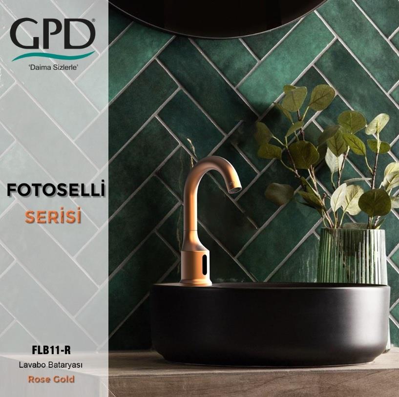 GPD Fotoselli Set Üstü Lavabo Bataryası (Çift Su Girişli) Krom Flb07 küçük görsel