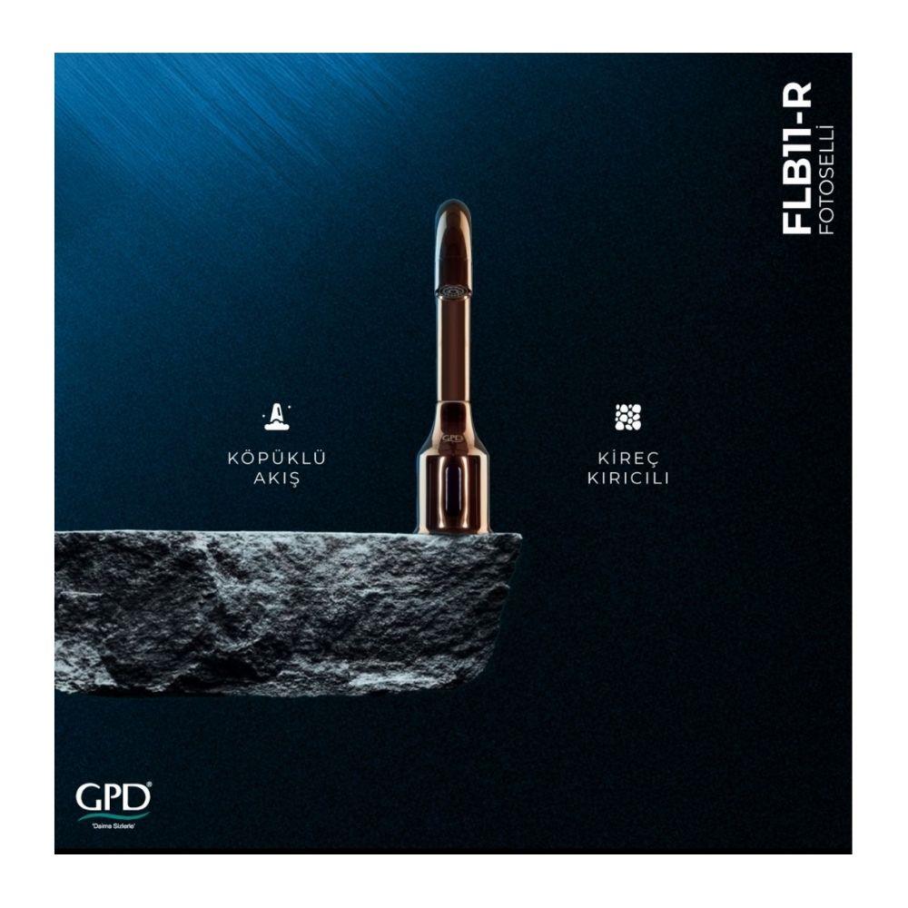 GPD Fotoselli Set Üstü Lavabo Bataryası (Çift Su Girişli) Krom Flb07 küçük görsel