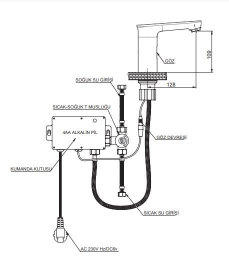 GPD Fotoselli Set Üstü Lavabo Bataryası (Çift Su Girişli) Krom Flb07 küçük görsel