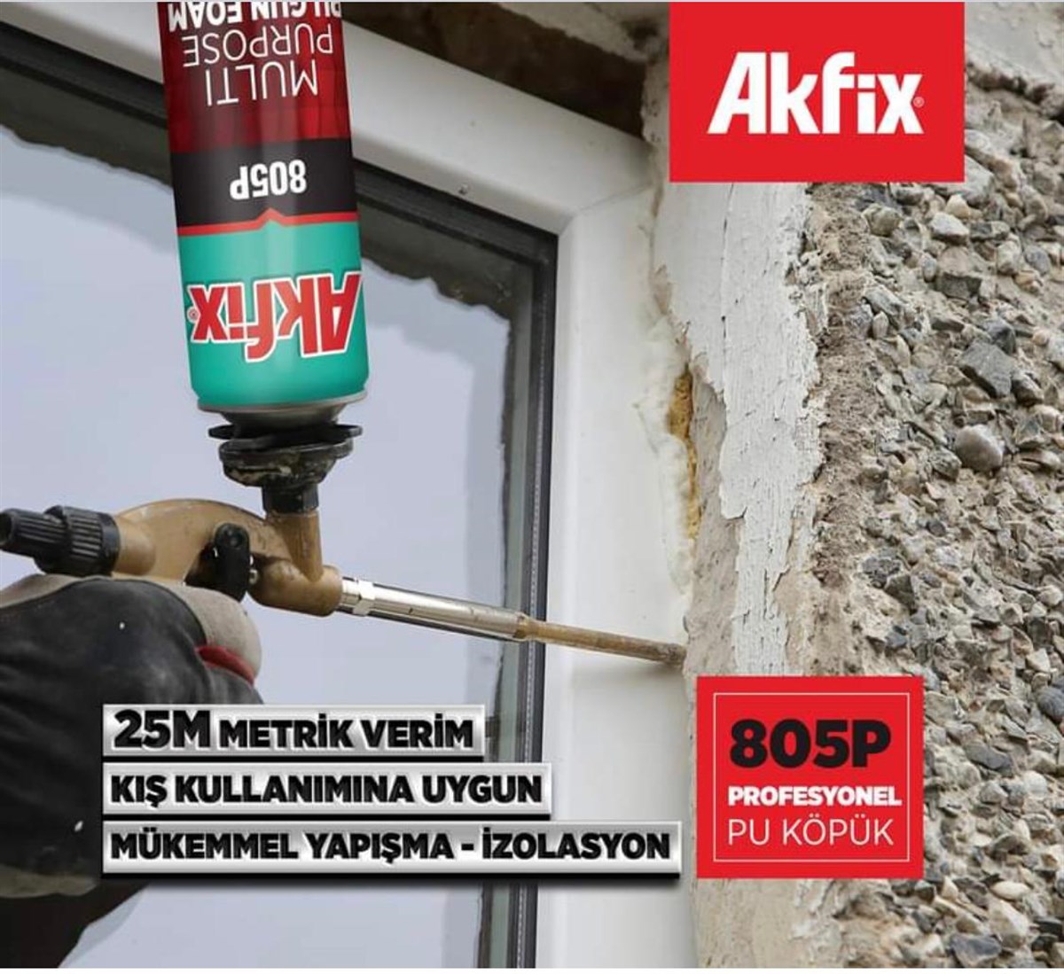 Akfix 805P Poliüretan Yalıtım Köpüğü 850 Gr (Tabancalı Kullanım) küçük görsel