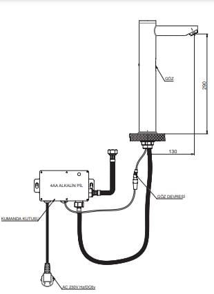 GPD Fotoselli Set Üstü Lavabo Bataryası (Tek Su Girişli) Krom Flb07-2 küçük görsel