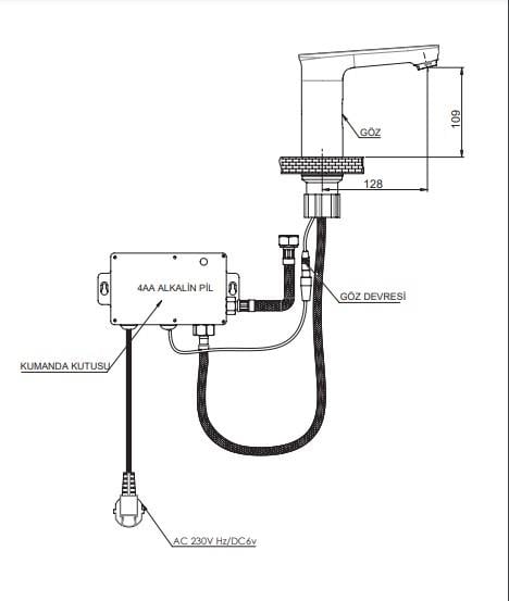 GPD Fotoselli Set Üstü Lavabo Bataryası (Tek Su Girişli) Krom Flb07-2 küçük görsel