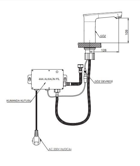 GPD Fotoselli Set Üstü Lavabo Bataryası (Tek Su Girişli) Krom Flb07-2 küçük görsel