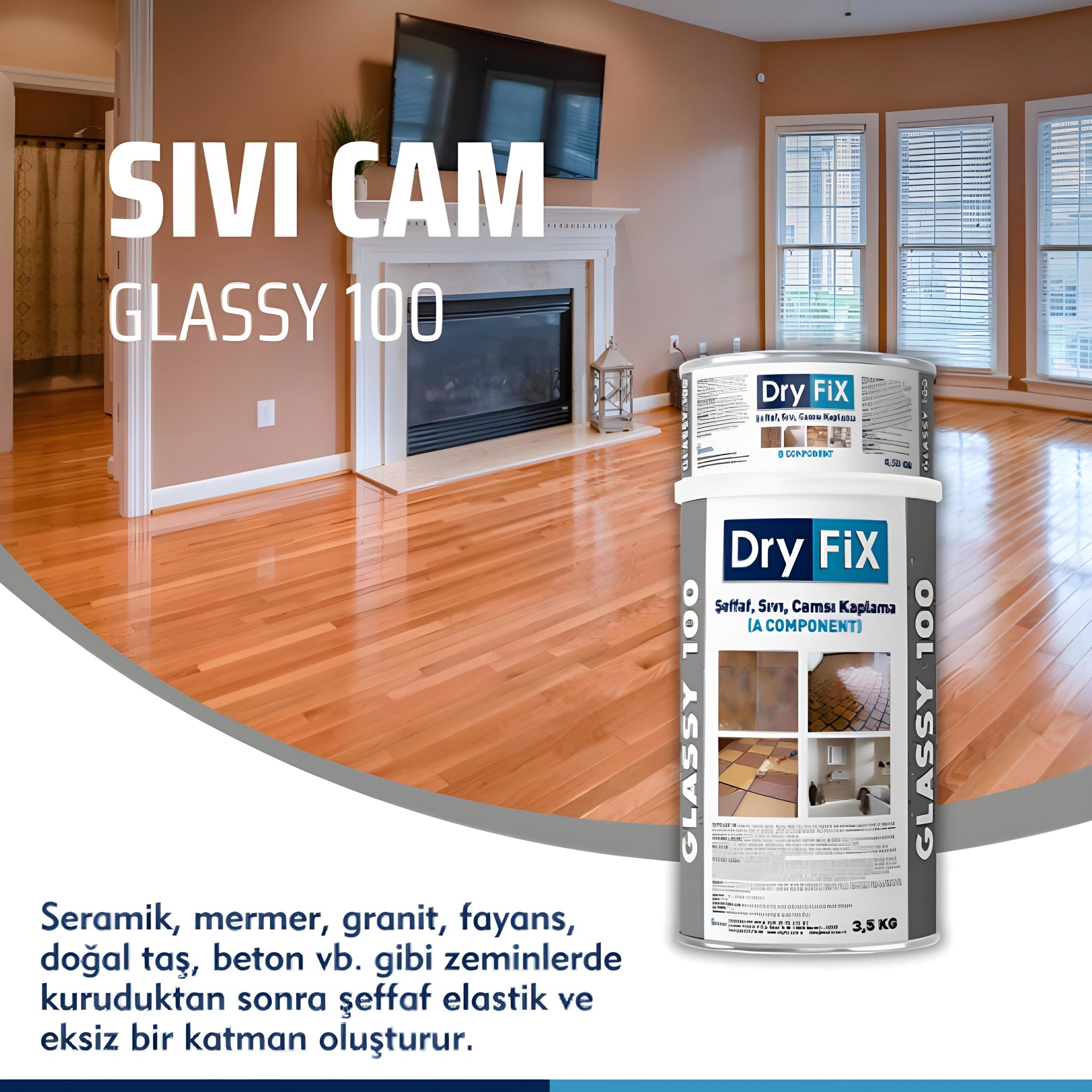 Dryfix Glassy 100 Sıvı Cam Şeffaf Su İzolasyonu 4 kg küçük görsel