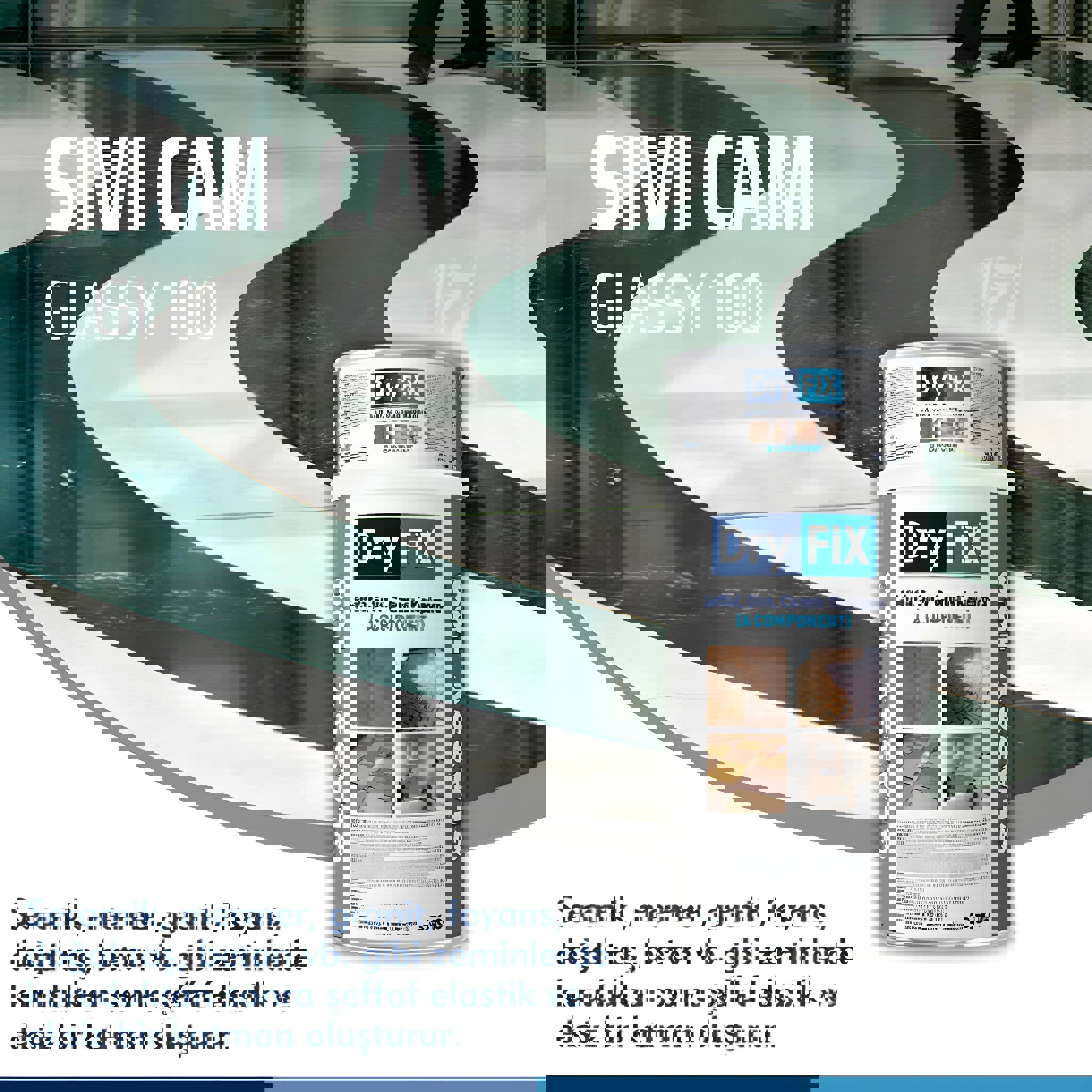 Dryfix Glassy 100 Sıvı Cam Şeffaf Su İzolasyonu 4 kg küçük görsel