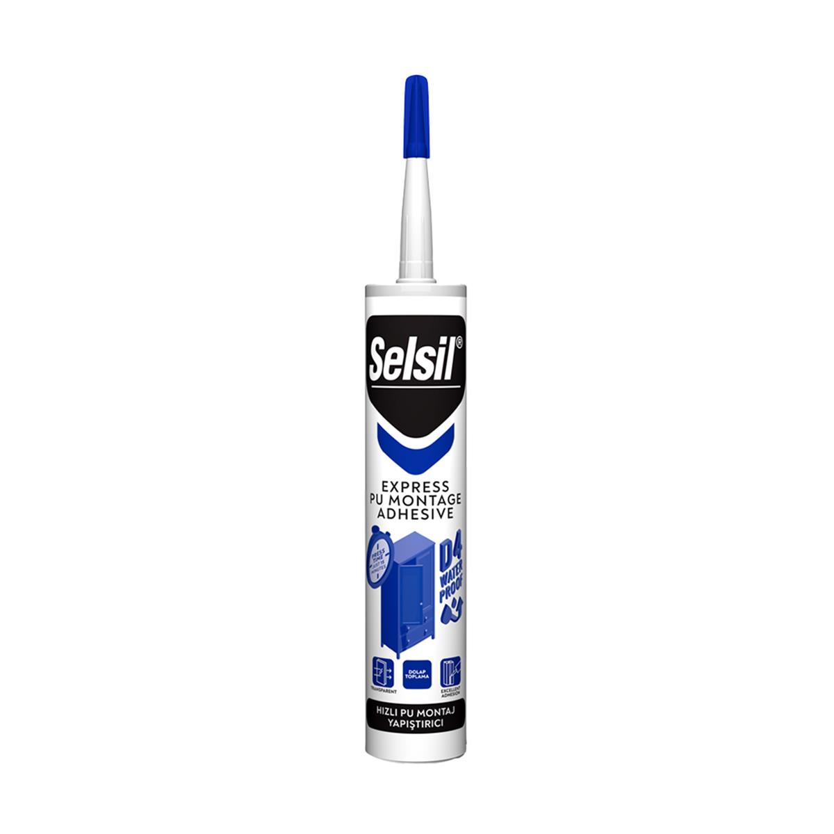 Selsil D4 Dolap Toplama Poliüretan Express Montaj Yapıştırıcı (Sıvı Çivi) 300 ml küçük görsel