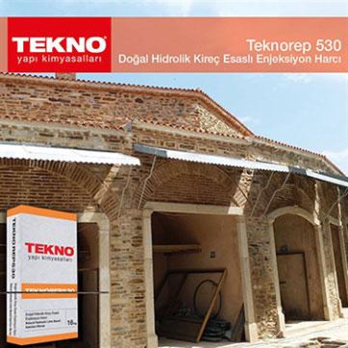 Teknorep 530 Doğal Hidrolik Kireç Esaslı Enjeksiyon Harcı 16 Kg küçük görsel