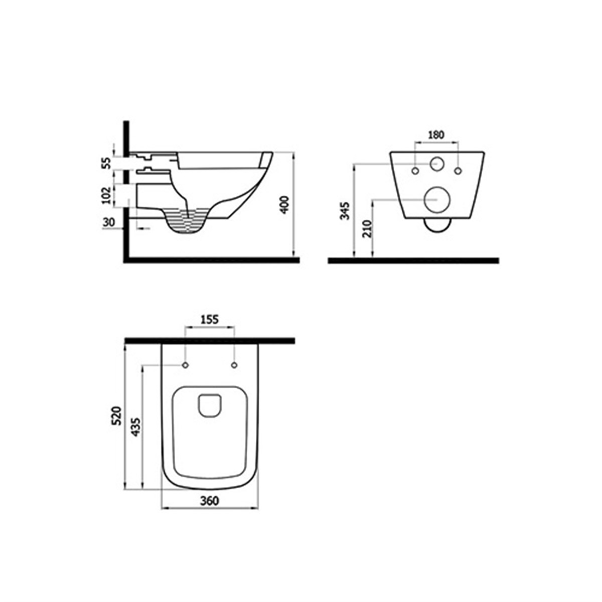 Newarc Life Rimless Kanalsız Asma Klozet + Duroplast Kapak küçük görsel