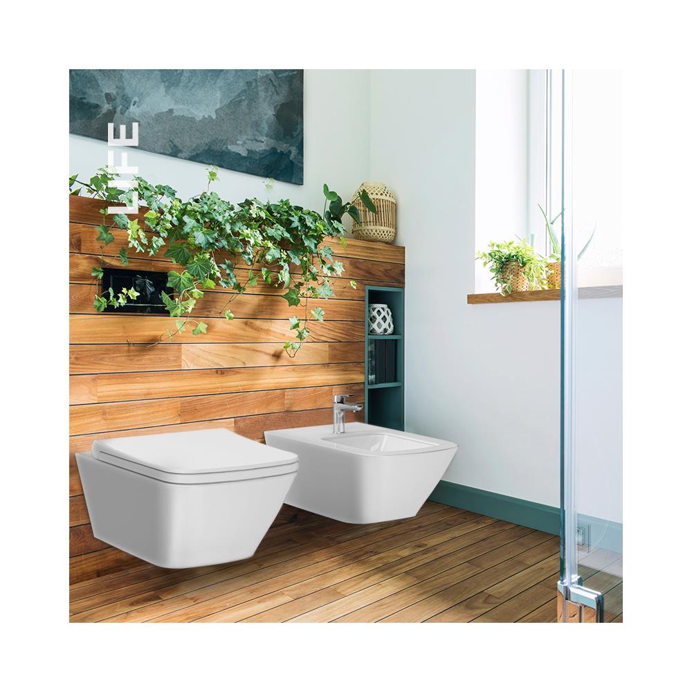 Newarc Life Rimless Kanalsız Asma Klozet + Duroplast Kapak küçük görsel