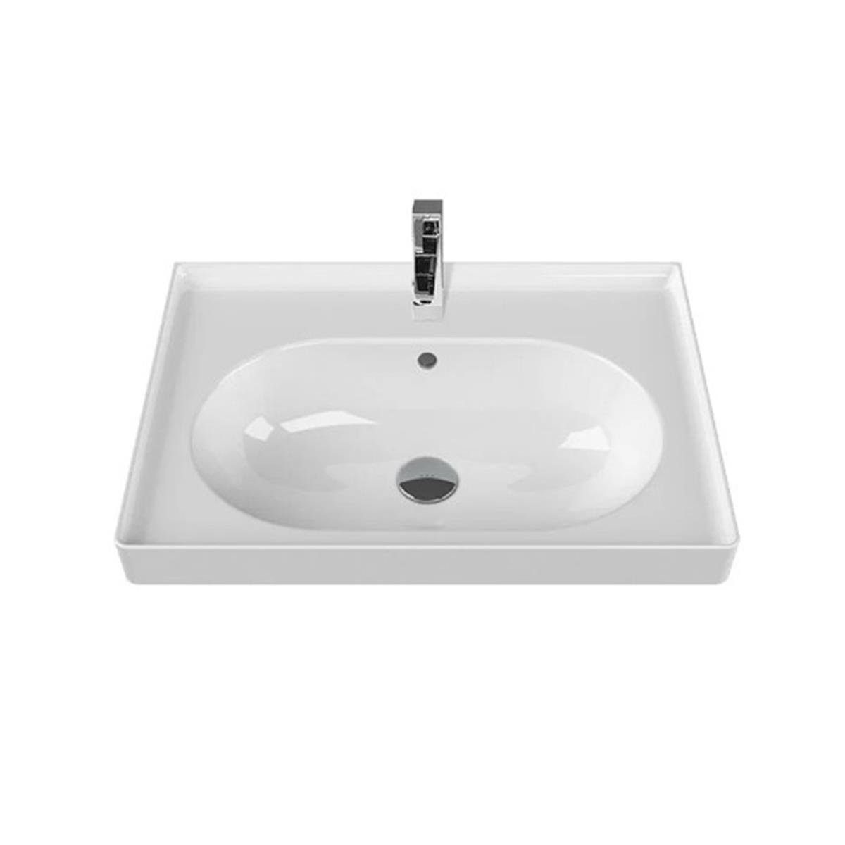 Turkuaz Cerastyle Arya Etajerli Lavabo 60X45Cm 043100-U küçük görsel