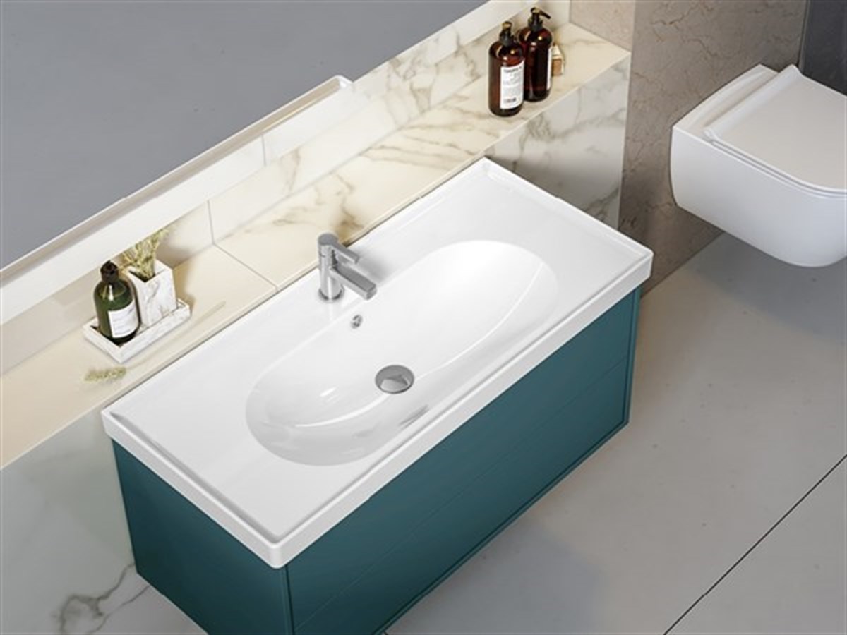 Turkuaz Cerastyle Arya Etajerli Lavabo 60X45Cm 043100-U küçük görsel
