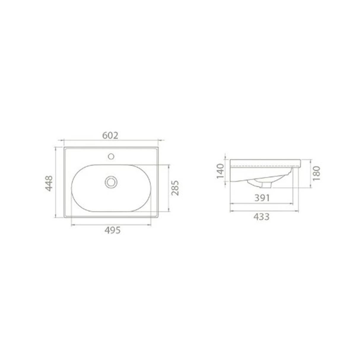 Turkuaz Cerastyle Arya Etajerli Lavabo 60X45Cm 043100-U küçük görsel