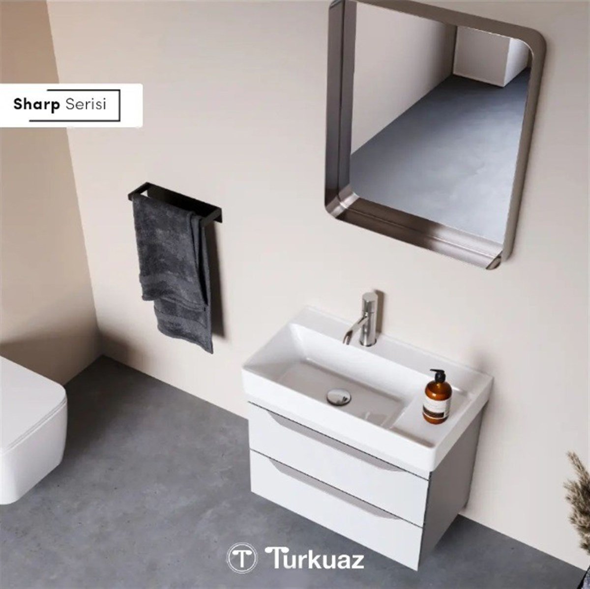 Turkuaz Cerastyle Sharp Etajerli Lavabo 100X48Cm 037500-U küçük görsel