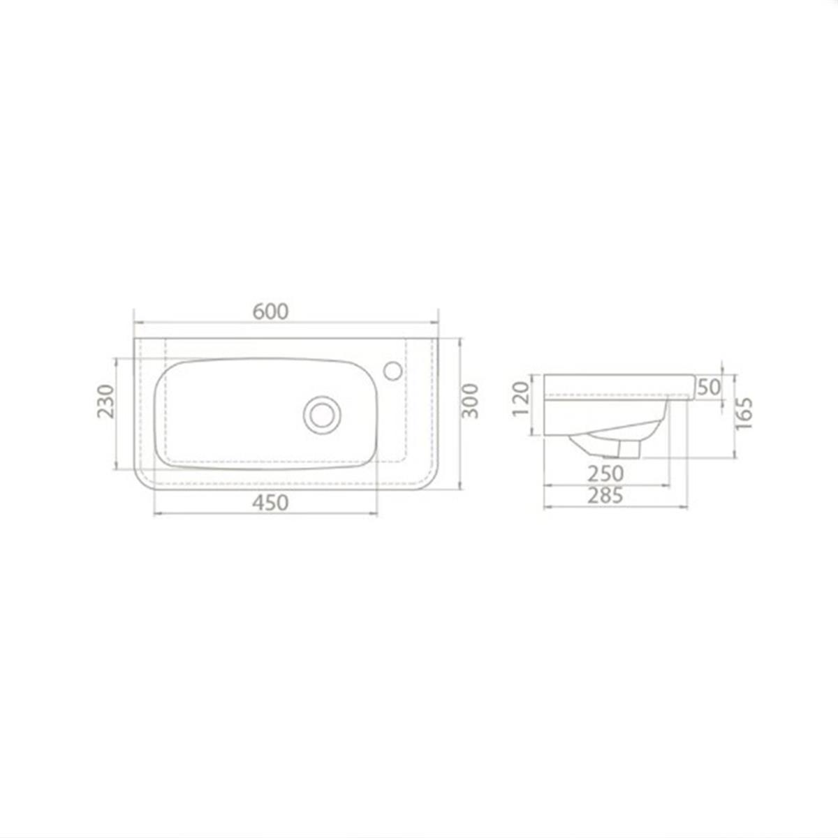 Turkuaz Cerastyle Noura Etajerli Lavabo 60X30Cm 033000-U küçük görsel