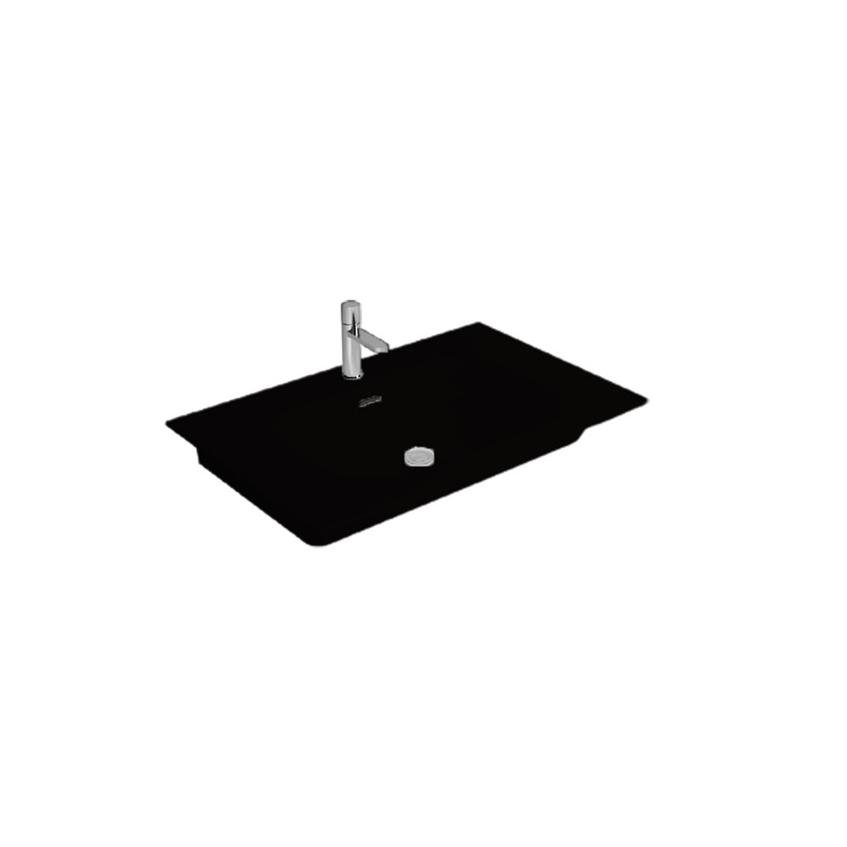 Newarc Naturel Etajerli Lavabo Mat Siyah 60X46X1,4Cm 504060Mb görseli