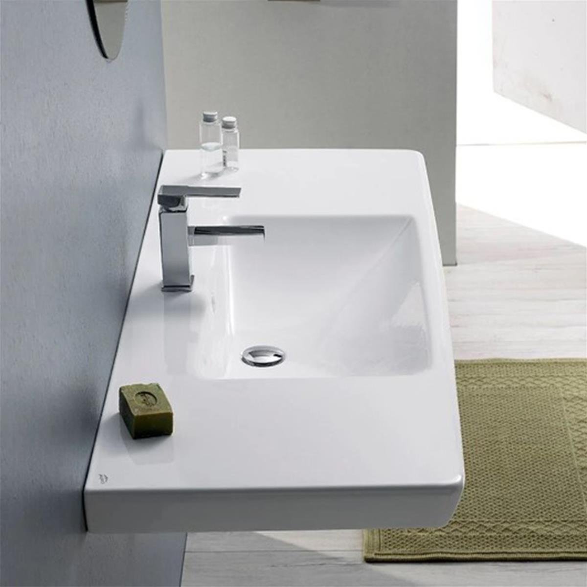 Turkuaz Cerastyle Porto Etajerli Lavabo 65Cm 068100-U (Derinlik 38 Cm) küçük görsel
