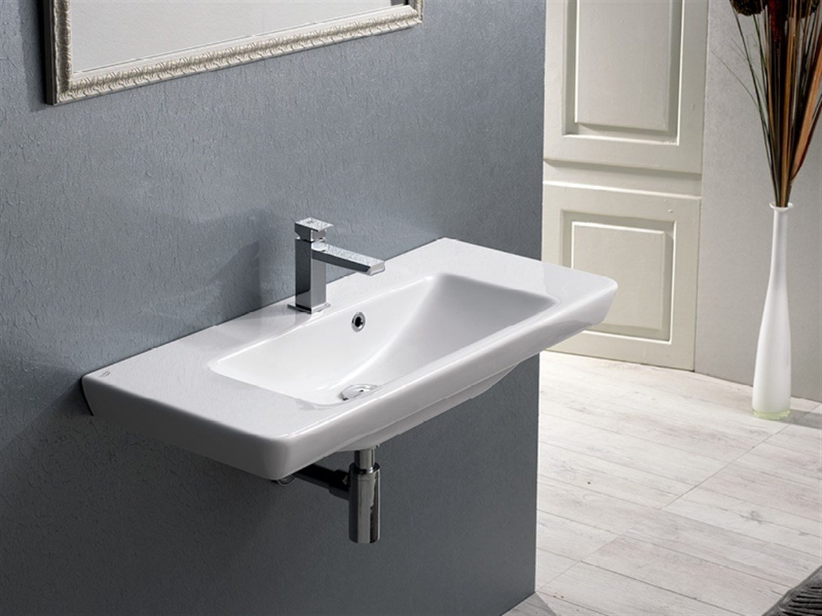 Turkuaz Cerastyle Porto Etajerli Lavabo 65Cm 068100-U (Derinlik 38 Cm) küçük görsel