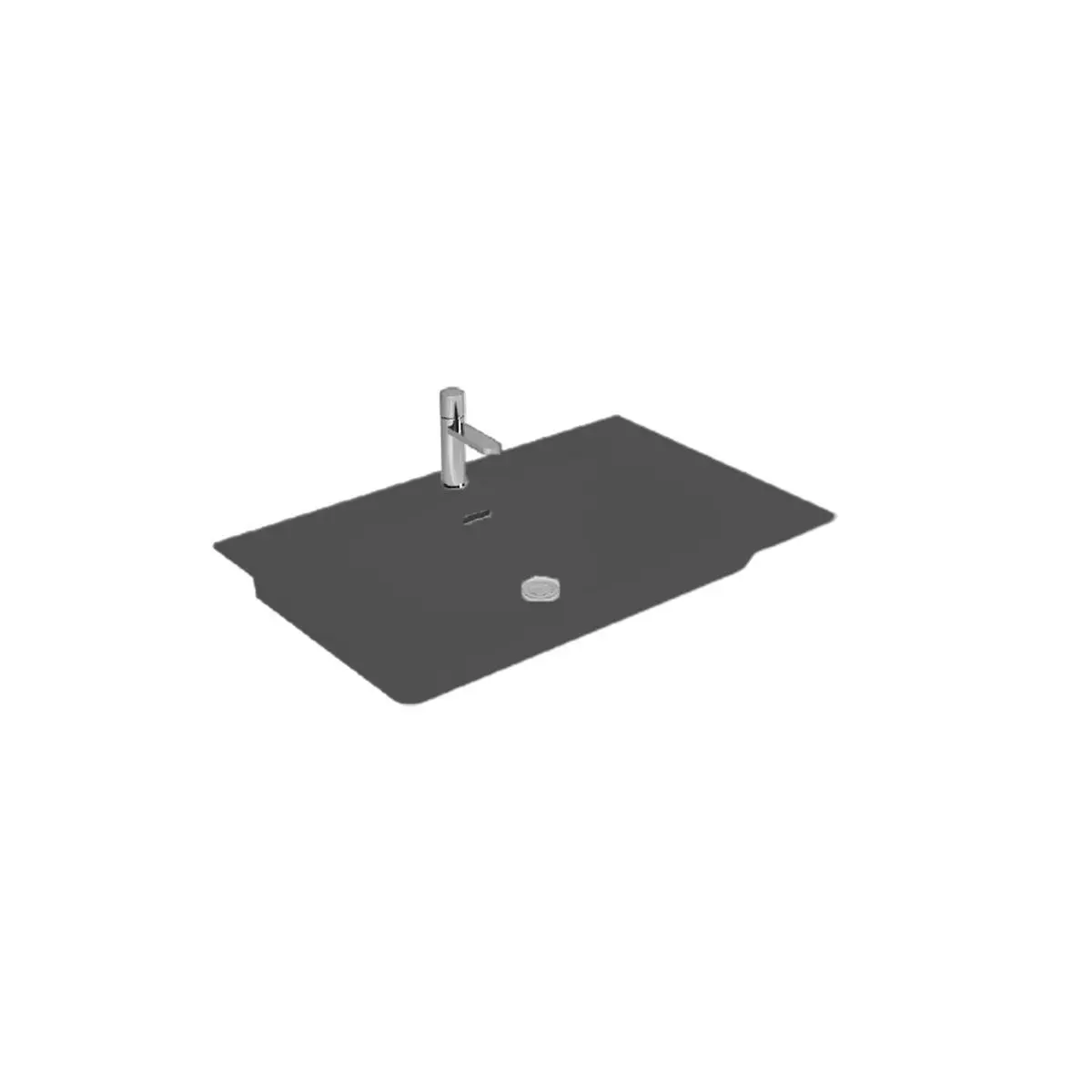 Newarc Naturel Etajerli Lavabo Mat Antrasit 80X46X1,4Cm 504080Ma görseli