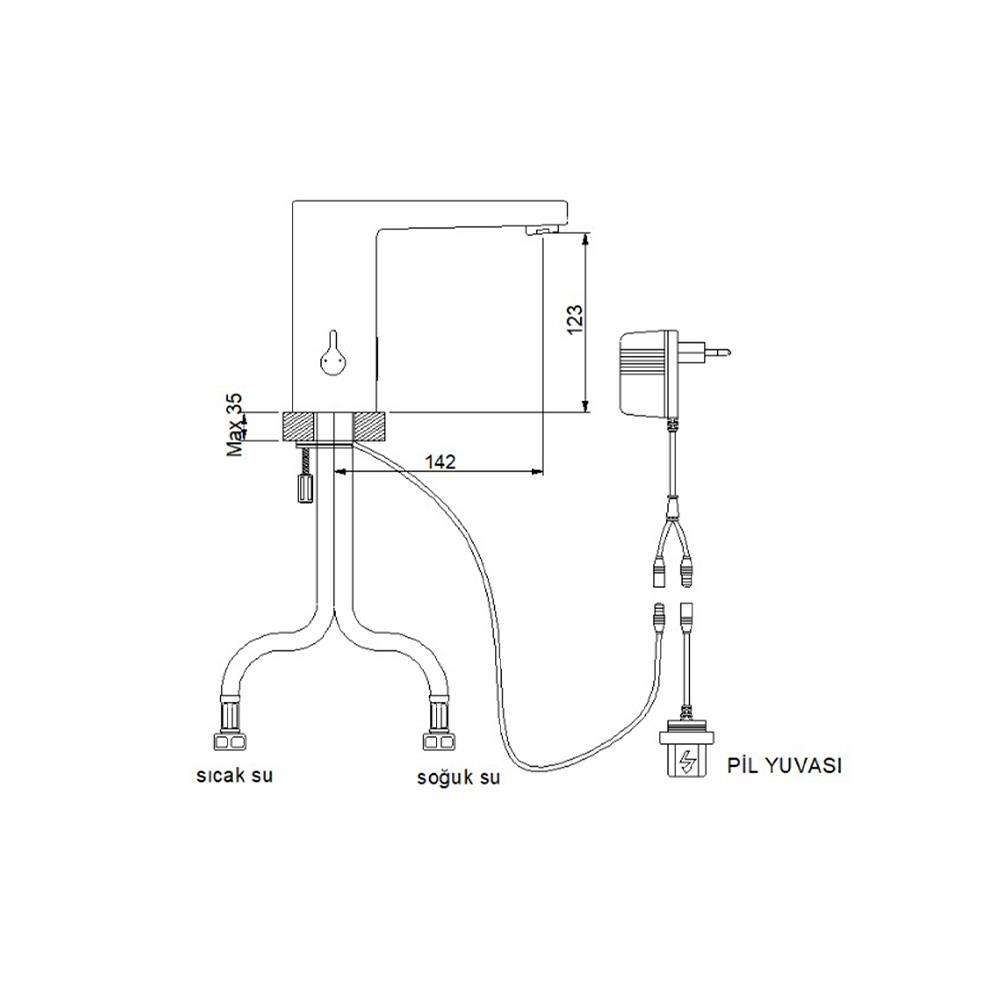 Newarc Drop Fotoselli Lavabo Bataryası 518523 küçük görsel