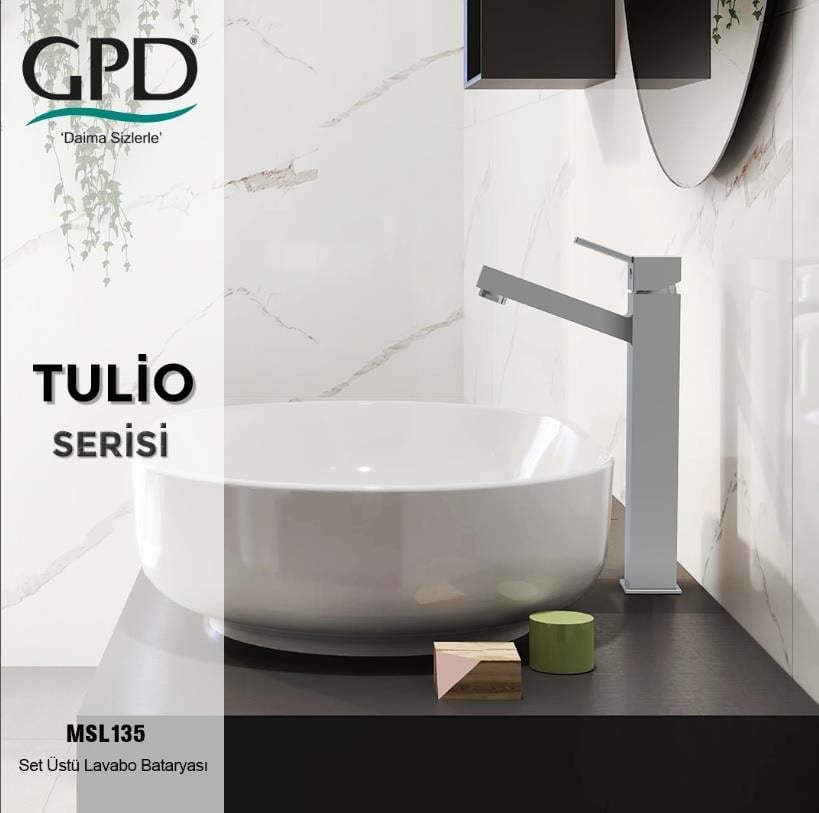 GPD Tulio Set Üstü Lavabo Bataryası Krom Msl135 küçük görsel