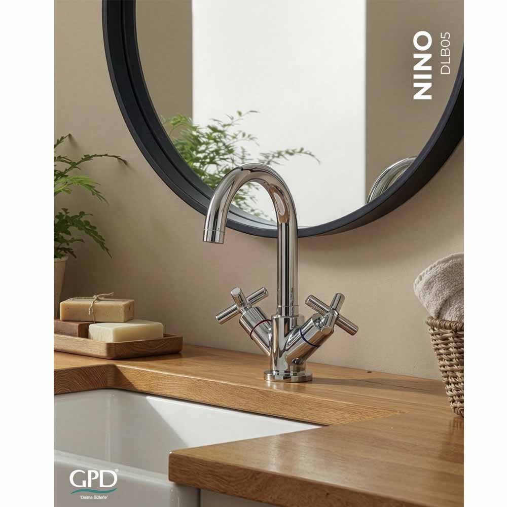 GPD Nino Döner Borulu Lavabo Bataryası Krom Dlb05 küçük görsel