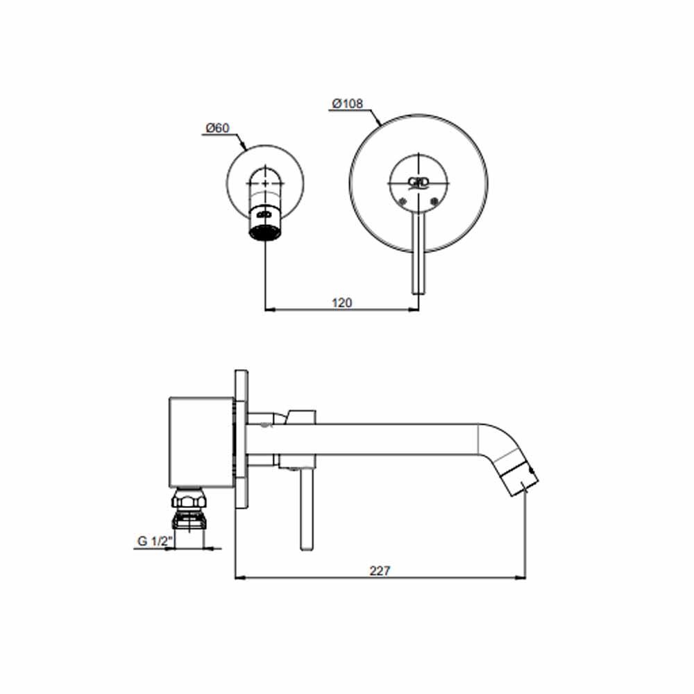 Gpd Espina Duvardan Ankastre Lavabo Bataryası Krom Mda70 küçük görsel