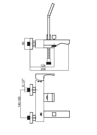 GPD Fuego Banyo Bataryası Krom Mbb105 küçük görsel