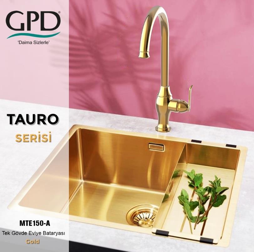 GPD Tauro Tek Gövde Eviye Bataryası Altın Mte150-a küçük görsel