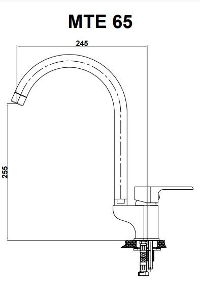 GPD Atros Tek Gövde Eviye Bataryası Krom Mte65-c küçük görsel