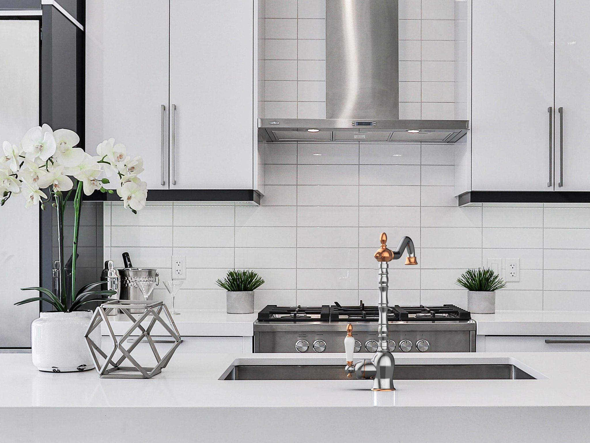 GPD Retro Tek Gövde Eviye Bataryası Krom-rose Gold Mte180-k-r küçük görsel