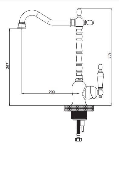 GPD Retro Tek Gövde Eviye Bataryası Krom-rose Gold Mte180-k-r küçük görsel