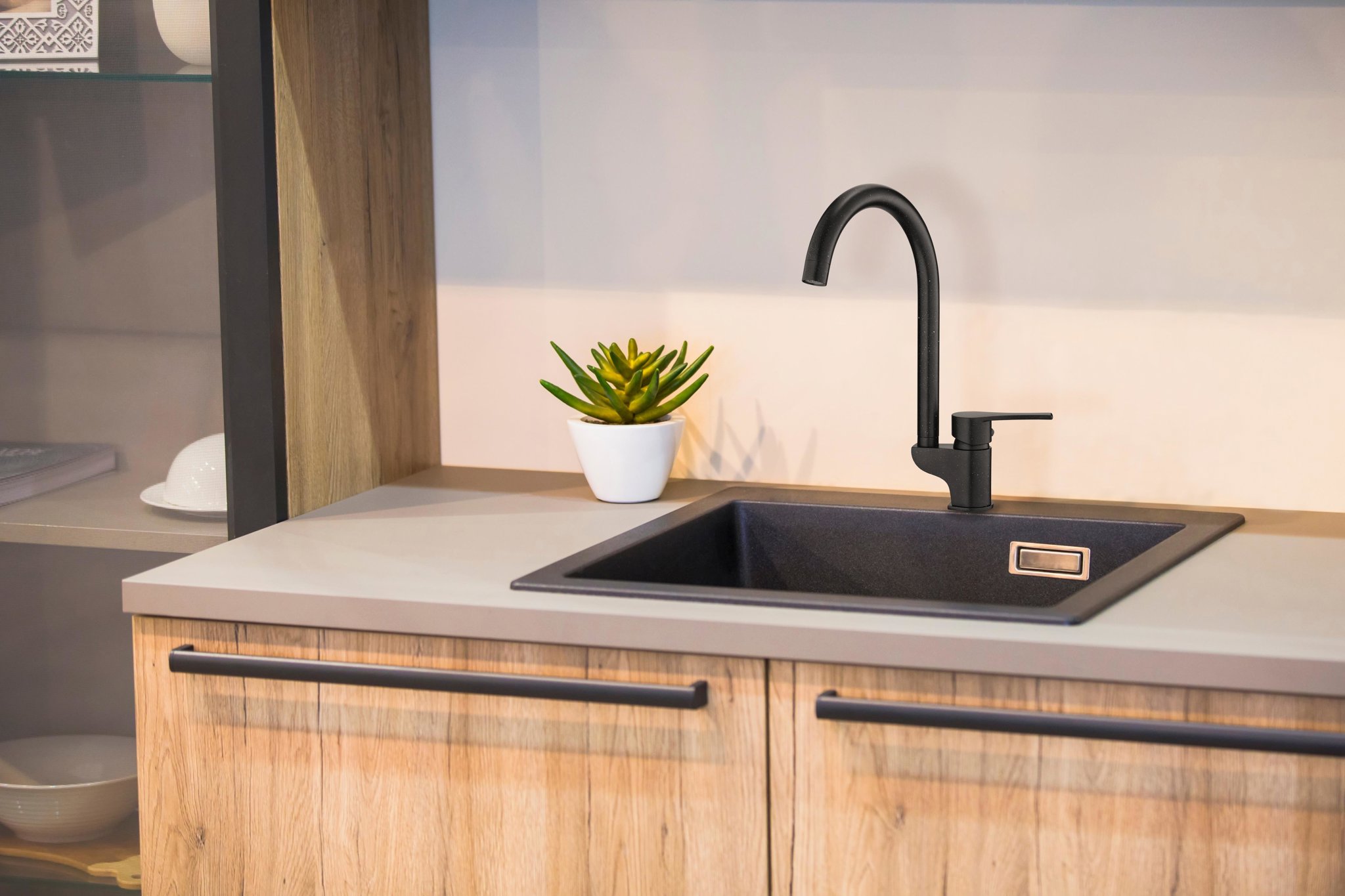 GPD Atros Tek Gövde Eviye Bataryası Siyah Granit Mte65-sg küçük görsel