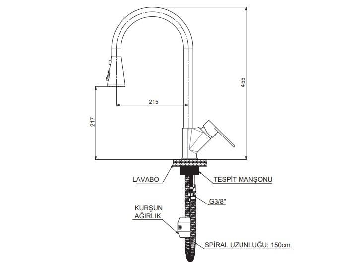 GPD Atros Spiralli Eviye Bataryası Krom Mes65 küçük görsel