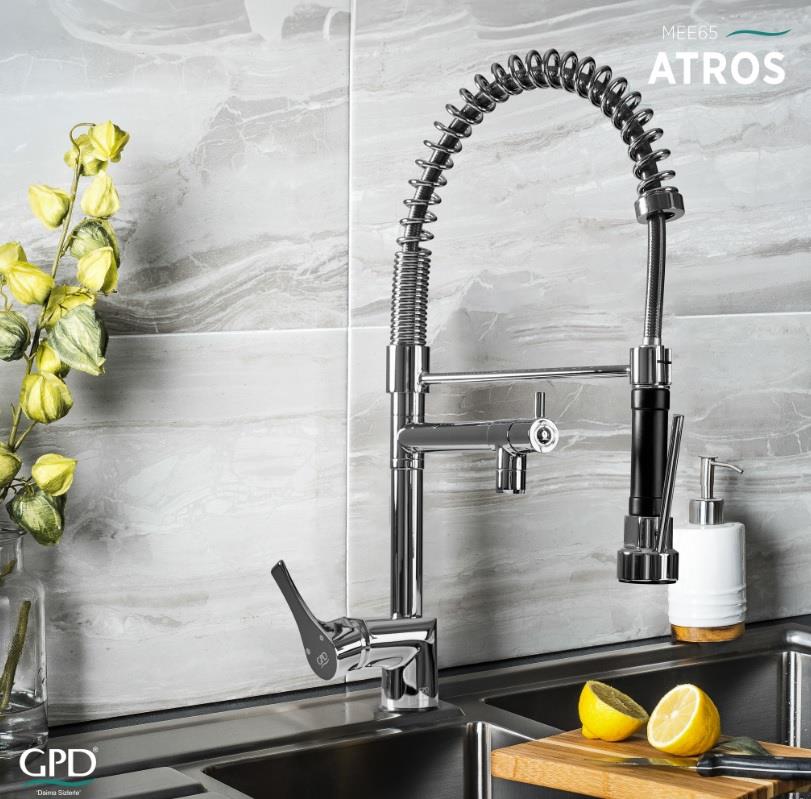 GPD Atros Endüstriyel Eviye Bataryası Krom Mee65 küçük görsel