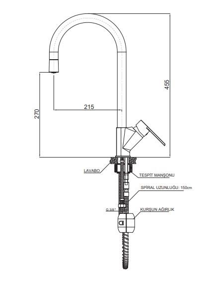 GPD Atros Endüstriyel Eviye Bataryası Krom Mee65 küçük görsel