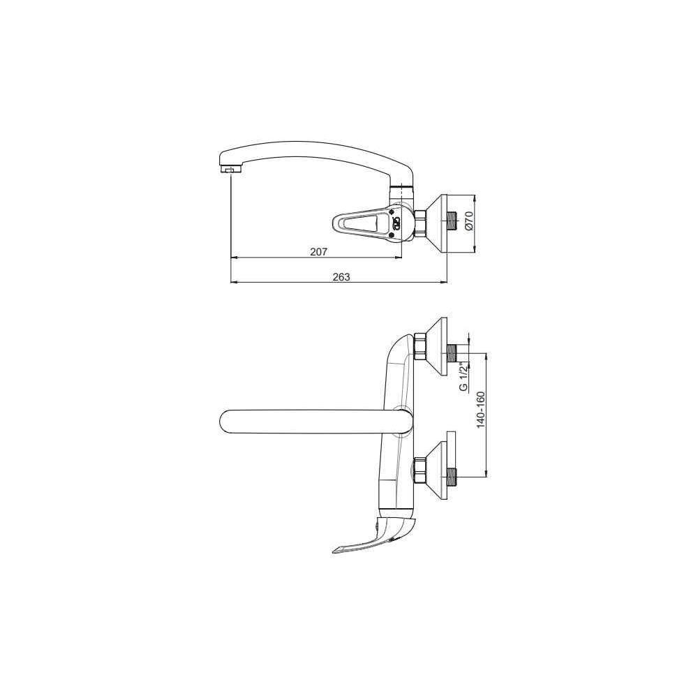 GPD Adrio Üstten Aplike Eviye Bataryası Krom Mau120 küçük görsel